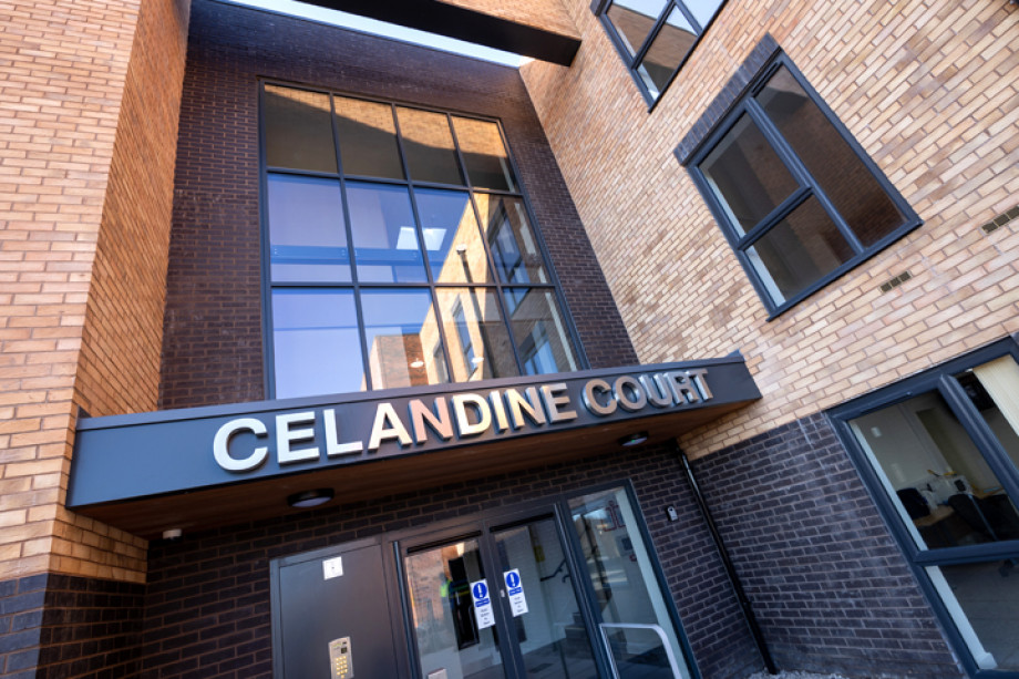 Photo showing the front entrance of Celandine Court