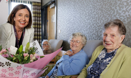 Marking Mary’s milestone birthday with flowers, cake, and ukuleles